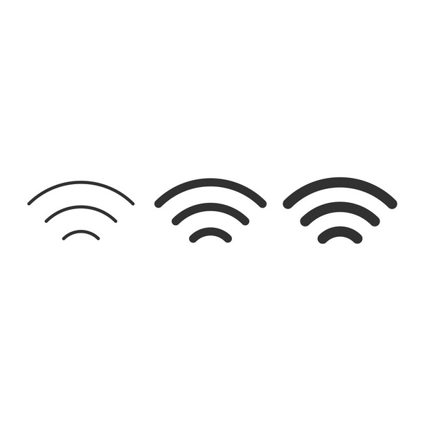 Wi-Fi diferentes níveis de sinal. ícone indicador de força do sinal sem fio. Assine para acesso remoto à Internet. Ilustração vetorial - Vetor, Imagem