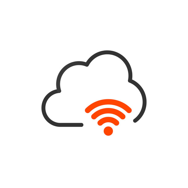 nube icona wifi su sfondo bianco, illustrazione vettoriale da utilizzare in interfaccia utente web e mobile
 - Vettoriali, immagini