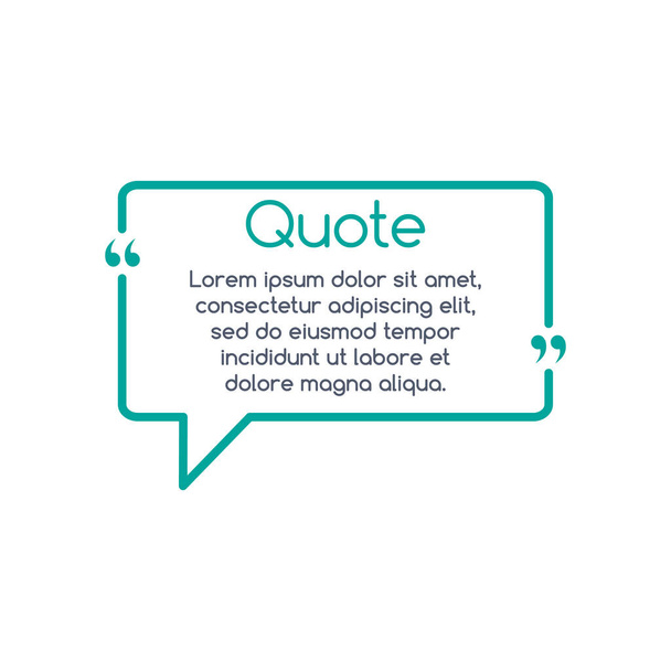 Innovative vector quotation template in quotes. Creative vector banner illustration with a quote in a frame with quotes. Vector illustration isolated on white background. - Vector, Image