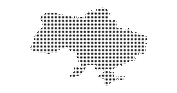 Ukrajna ország térkép készült absztrakt féltónusú pont minta, Vektor illusztráció elszigetelt fehér háttér - Vektor, kép