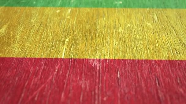 Flag Of Mali. Detail On Wood, Shallow Depth Of Field, Seamless Loop. High-Quality Animation. Ideal For Your Country / Travel / Political Related Projects. 1080p, 60fps. - Footage, Video