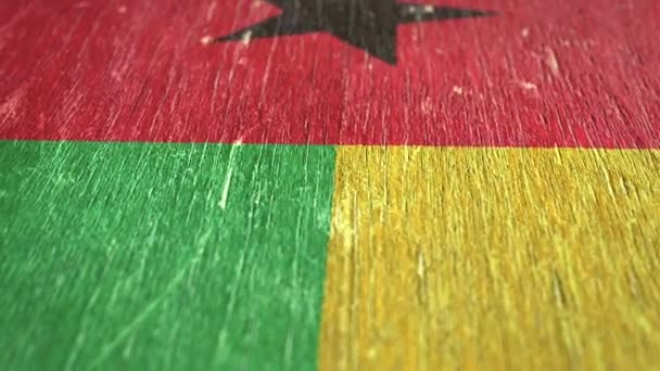 Flag Of Guinea Bissau. Detail On Wood, Shallow Depth Of Field, Seamless Loop. High-Quality Animation. Ideal For Your Country / Travel / Political Related Projects. 1080p, 60fps. - Footage, Video