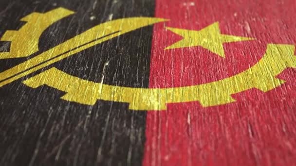 Flag Of Angola. Detail On Wood, Shallow Depth Of Field, Seamless Loop. High-Quality Animation. Ideal For Your Country / Travel / Political Related Projects. 1080p, 60fps. - Footage, Video