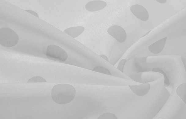Textured background, black and white polka dot silk fabric. This - Photo, Image