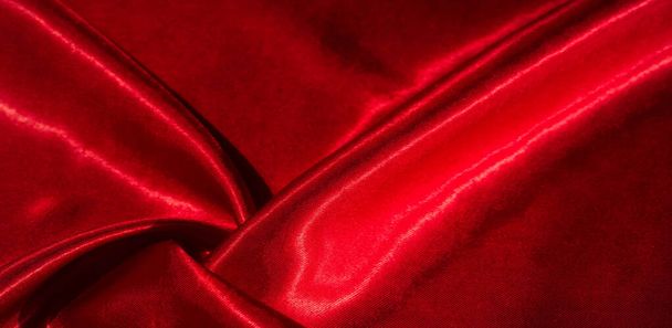 textúra, háttér, minta, selyem szövet piros színű. Ez hűen - Fotó, kép