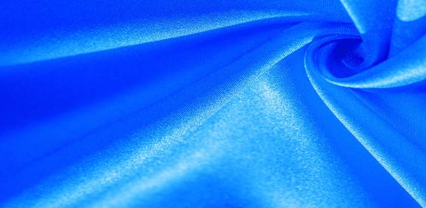 Texture, background, pattern, silk fabric in blue. This silk is  - Photo, Image