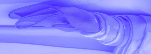 Tekstura, tło, niebieskie jedwabne paski tkaniny z metalicznym SH - Zdjęcie, obraz
