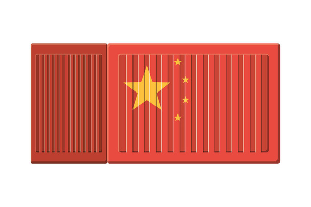 Ізольований китайський контейнер Векторний дизайн
 - Вектор, зображення