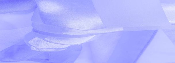 Текстура, фон, синя шовкова смугаста тканина з металевим швом
 - Фото, зображення