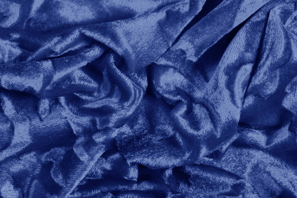 Texture background pattern velor cloth of blue color Velvet is s - Foto, Bild