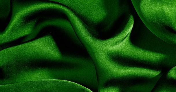 Háttér, mintázat, textúra, tapéta, zöld selyem szövet. Hozzáadása  - Fotó, kép