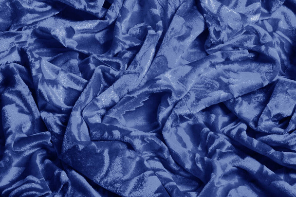 Texture background pattern velor cloth of blue color Velvet is s - Photo, Image