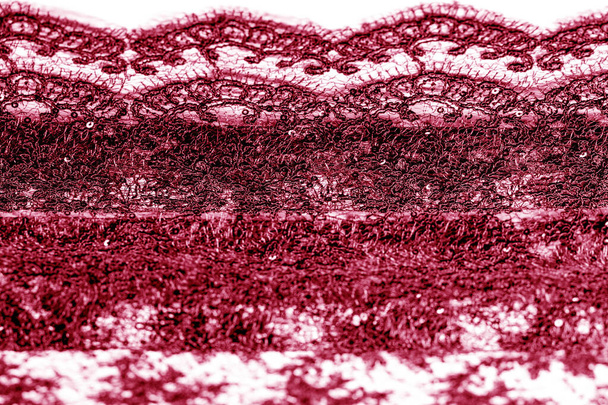 Textúra, mintázat, csipke szövet piros fehér alapon. Deli - Fotó, kép