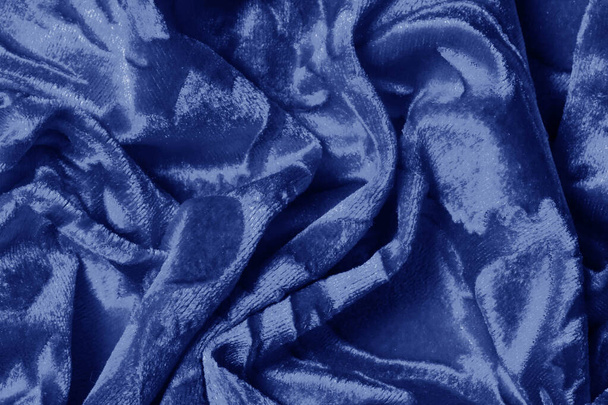 Textur Hintergrund Muster Velor Tuch der blauen Farbe Samt ist s - Foto, Bild