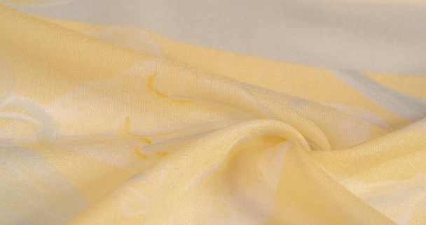 Texture, sfondo, motivo, tessuto di seta, fiori gialli su un g
 - Foto, immagini