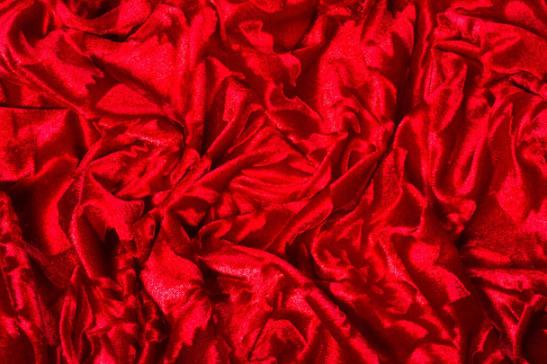 velor, cloth of red color. This gorgeous stretch velvet fabric h - Photo, Image