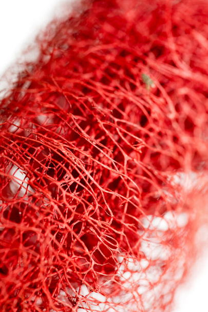 赤い花奇妙な熱帯の花の果実マクロの背景50 - 写真・画像
