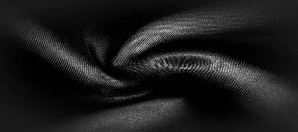texture, fond, motif. Tissu en soie noire. Il est noir et
 - Photo, image