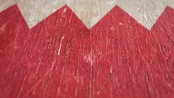 Flag Of Bahrain. Detail On Wood, Shallow Depth Of Field, Seamless Loop. High-Quality Animation. Ideal For Your Country / Travel / Political Related Projects. 1080p, 60fps. - Footage, Video