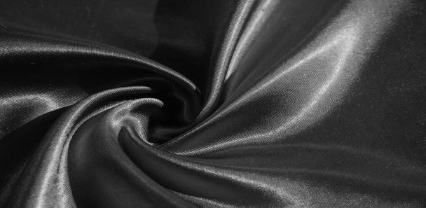 Tekstura, tło, wzór, jedwabna tkanina w kolorze czarnym. Ten adorabl - Zdjęcie, obraz