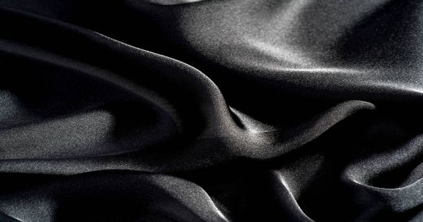 Background, pattern, texture, wallpaper, black silk fabric.  Add - Foto, immagini
