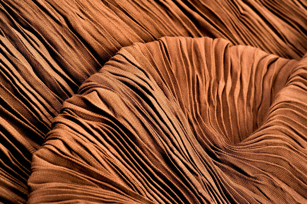 Texture, background, pattern, Fabric gofre brown. Apricot color. - Photo, Image