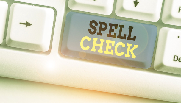 Handwriting text writing Spell Check. Concept meaning to use a computer program to find and correct spelling errors. - Photo, Image