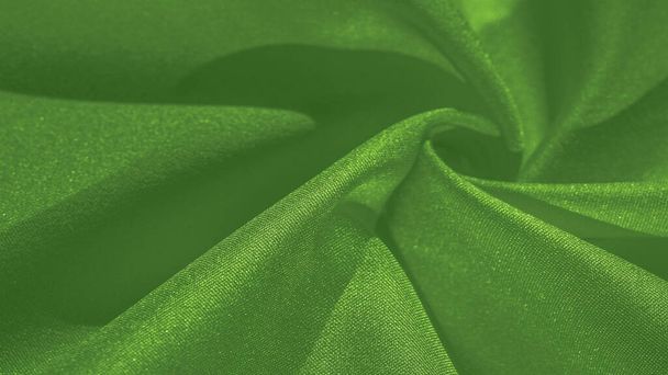 Texture, background, pattern, silk green fabric. Crepe satin on  - Foto, afbeelding