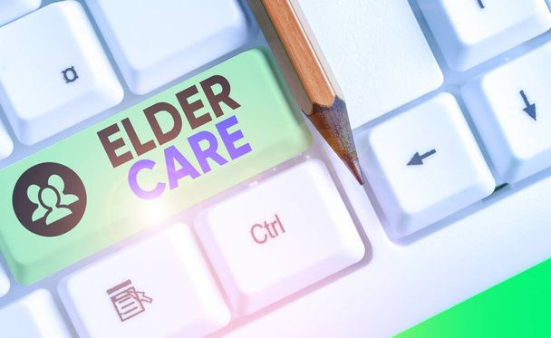 Word writing text Elder Care. Business concept for the care of older showing who need help with medical problems. - Photo, Image