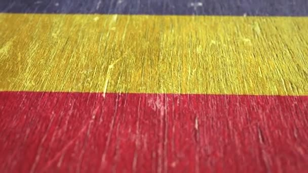 Flag Of Romania. Detail On Wood, Shallow Depth Of Field, Seamless Loop. High-Quality Animation. Ideal For Your Country / Travel / Political Related Projects. 1080p, 60fps. - Footage, Video