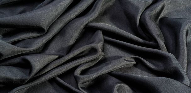 Texture, background, pattern, black color, fabric. cotton fabric - Fotoğraf, Görsel