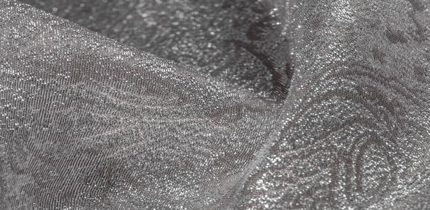 Texture arrière-plan, motif. tissu brocart blanc. Organza broca
 - Photo, image