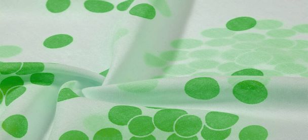 Tekstuuri Tausta, vihreä polkka pisteitä kuvioitu silkki kangas
 - Valokuva, kuva