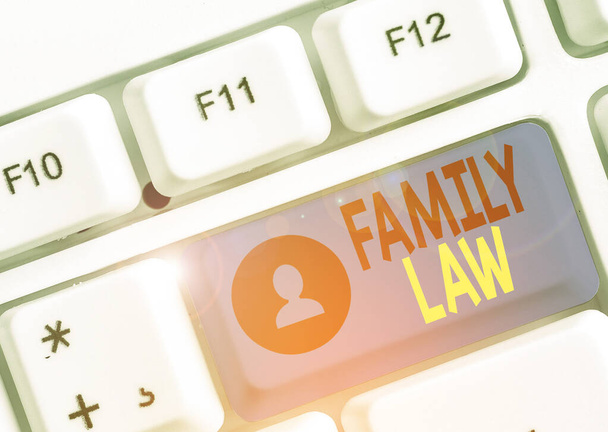 Word writing text Family Law. Business concept for the branch of law that deals with matters relating to the family. - Fotoğraf, Görsel