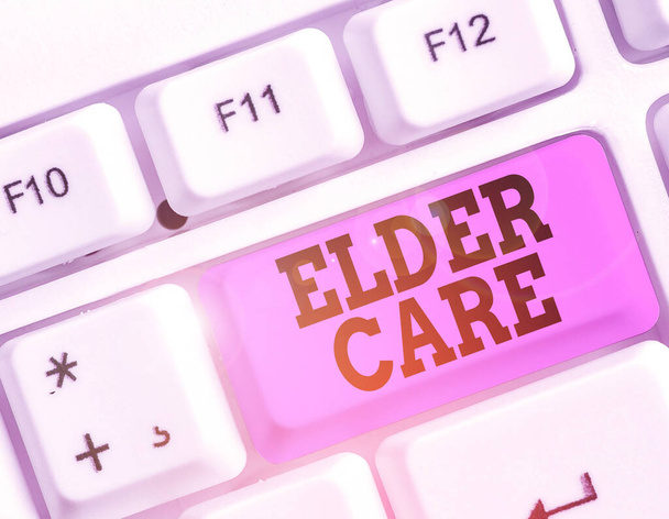 Writing note showing Elder Care. Business photo showcasing the care of older showing who need help with medical problems. - 写真・画像
