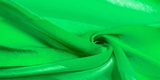 Textura, fundo, tecido listrado de seda verde com um s metálico
 - Foto, Imagem