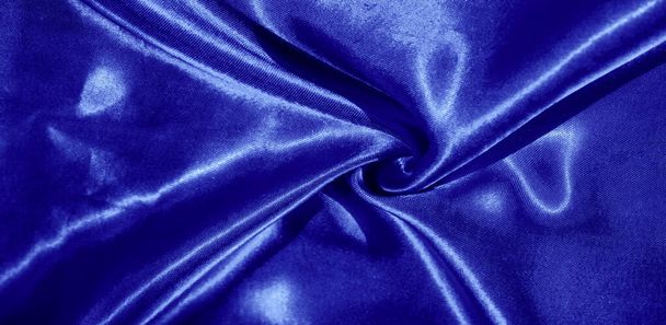 Texture, background, pattern, silk fabric in blue. This adorable - Photo, Image