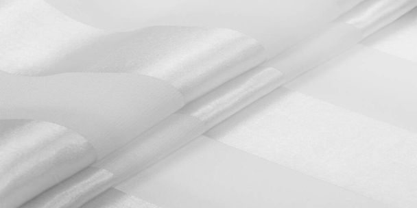 Текстура, фон, біла шовкова смугаста тканина з металевим
 - Фото, зображення