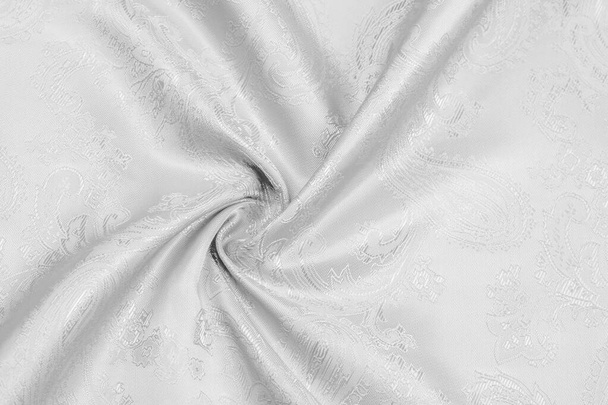 Tekstura, tło, jedwabna tkanina czarny biały kolor luksusowe miękkie  - Zdjęcie, obraz