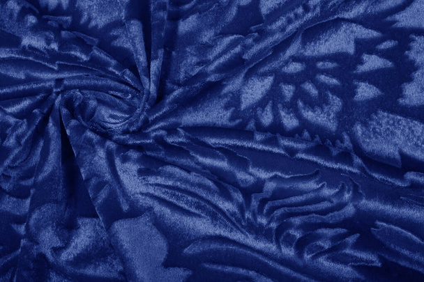 Textúra háttér mintázat velor ruhával kék színű bársony - Fotó, kép