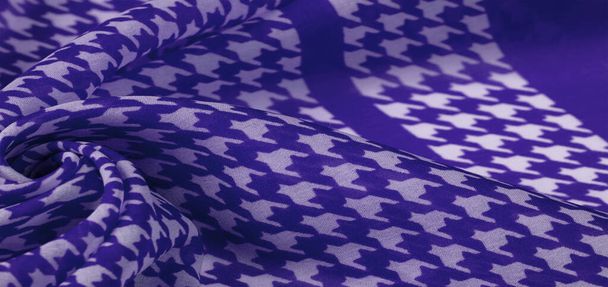 Texture, fond, motif, tissu de soie, éclats bleu sur un whi
 - Photo, image