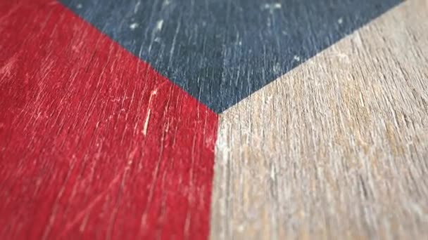 Flag Of Czech Republic. Detail On Wood, Shallow Depth Of Field, Seamless Loop. High-Quality Animation. Ideal For Your Country / Travel / Political Related Projects. 1080p, 60fps. - Footage, Video
