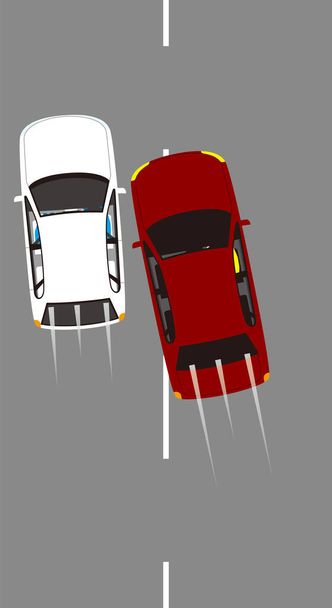 Intimidation driving to the side.Vector material. - Vector, Image