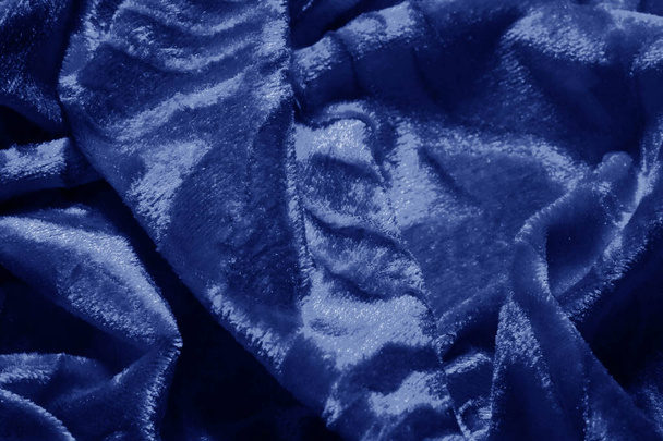 Texture background pattern velor cloth of blue color Velvet is s - Photo, Image