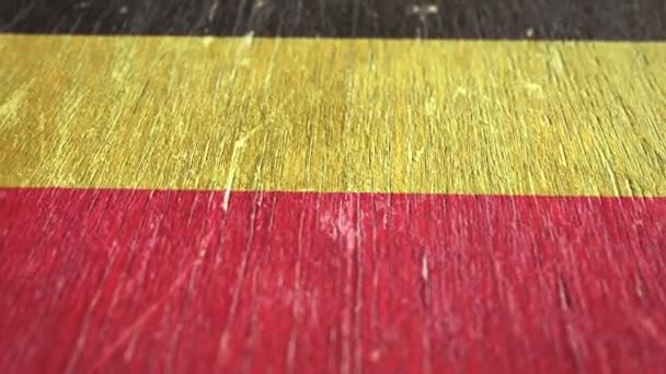 Flag Of Belgium. Detail On Wood, Shallow Depth Of Field, Seamless Loop. High-Quality Animation. Ideal For Your Country / Travel / Political Related Projects. 1080p, 60fps. - Footage, Video