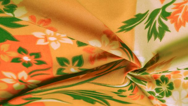 textuur, achtergrond, patroon, delicate zijde met bloemen Print E - Foto, afbeelding