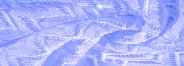 Textura, fondo, patrón, tela de seda azul, tul de encaje en capas
 - Foto, Imagen
