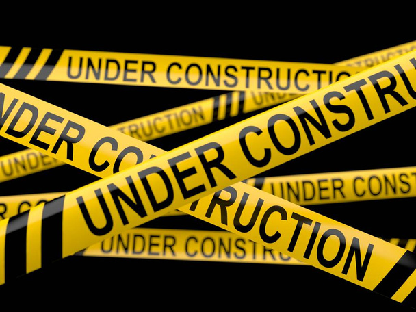 Cordon tape with under construction text - Photo, Image