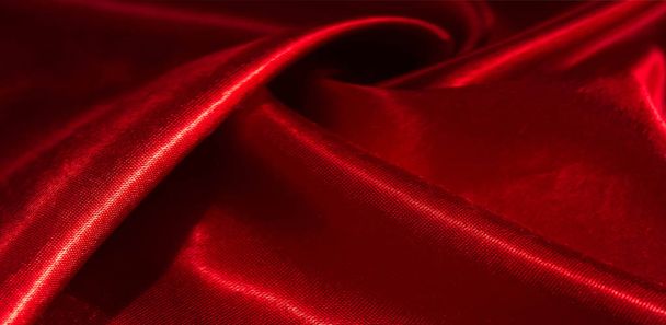 textura, fundo, padrão, tecido de seda de cor vermelha. Isto é...
 - Foto, Imagem