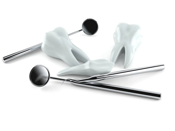 Diente con herramientas dentales
 - Foto, Imagen